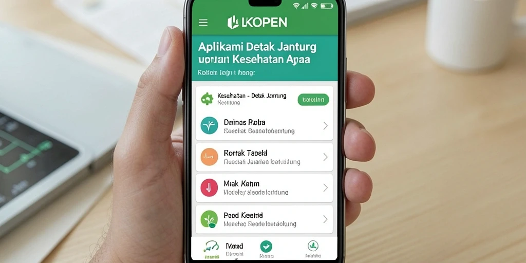 Antarmuka LKOPEN menampilkan grafik detak jantung yang informatif.