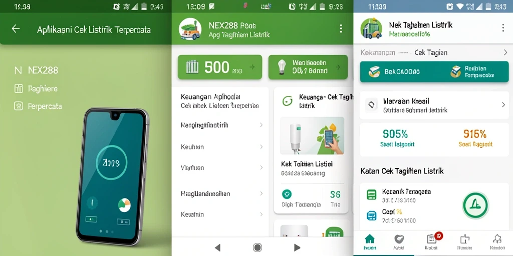 Tampilan antarmuka NEX288 yang sederhana dan informatif untuk cek tagihan listrik.