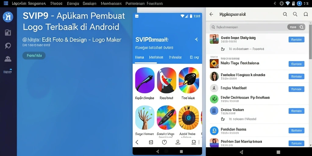 Tampilan antarmuka SVIP9 untuk pembuatan logo yang intuitif.