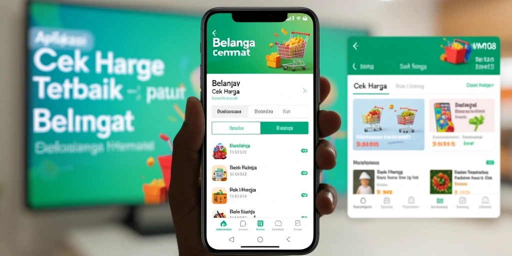 Tampilan antarmuka aplikasi VM108 untuk cek harga produk.